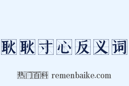 耿耿寸心反义词是什么意思的图片